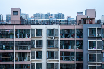 Fototapeta na wymiar Chinese Apartment Building Urban City Environment