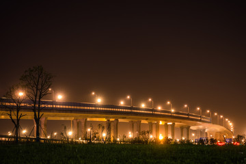 Night Scene of City Overpass in Xi'an, China