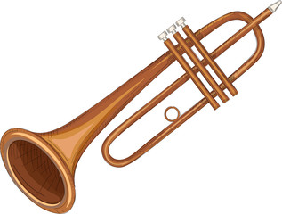 Fototapeta na wymiar Trumpet isolated on white background.