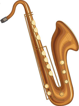 Saxophone isolated on white background.