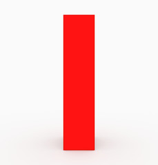 letter I 3d cubic red isolated on white