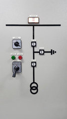 electrical part and accessories in the  control cabinet , control and power distributor,lockout ,tagout