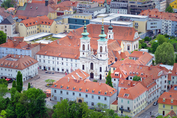 Fototapeta na wymiar City of Graz from Schlossberg