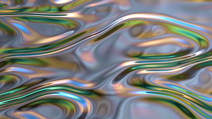 Abstract digital wave. Sci-Fi  holographic foil background