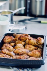 Chicken wings in the kitchen