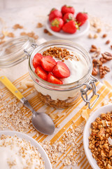 Tasty granola with yogurt