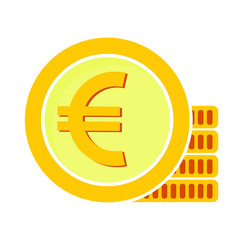 Euro coins Stack Vector Icon