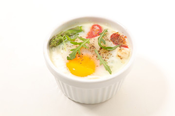 baked egg and asparagus