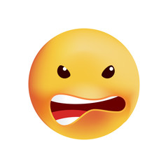 Cute Angry Emoticon on White Background. Isolated Vector Illustration 
