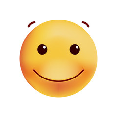 Cute Happy Emoticon on White Background . Isolated Vector Illustration 