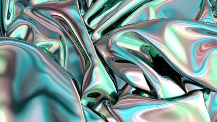 Abstract digital fabric. Sci-fi background.  Holographic foil. Illustration