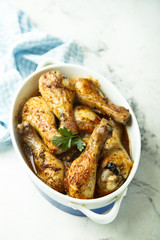 Baked chicken legs with spices
