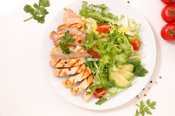 chicken breast and salad
