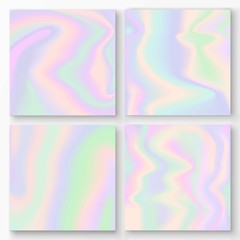 Set of vector holographic gradient backgrounds