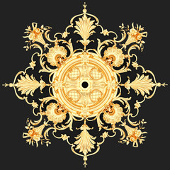 3D rendering gold stucco ceiling