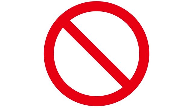 International prohibition sign, No symbol. CG animation on white background, seamless loop, alpha matte.