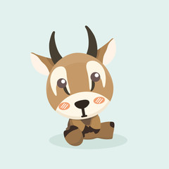 Cute cartoon antelope. 