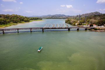 Panama canal, Panama railway. The Panama railway connects the Pacific coast of the Republic of Panama with the Atlantic coast. Built in 1850-1855. The length of the road is 76 km away .