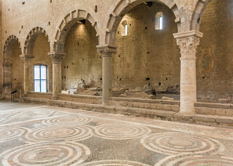 Interior of San Pietro Church, Tuscania (Viterbo), Italy