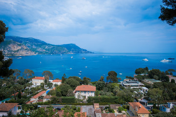 Obraz premium Villa Efrussi Rothschild in the south of France in the town of Cap Ferrat. Flower Festival at Villa Rothschild