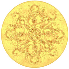 3D rendering gold stucco ceiling
