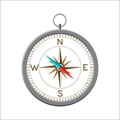 Compass with wind rose isolated on white background. Symbol of navigation.