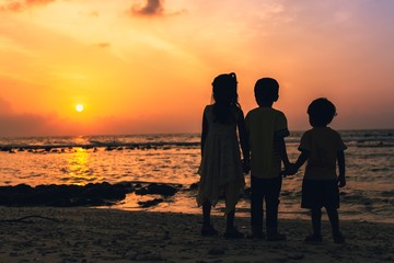 Kids enjoying the gorgeous sunset
