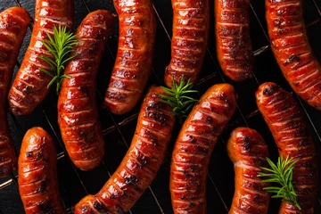 Zelfklevend Fotobehang Grilled sausages © gkrphoto