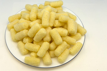 Yellow corn sticks close-up Backgrounds and textures