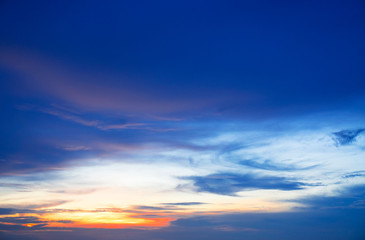 Naklejka na ściany i meble colorful sky  twilight sky after sunset with clouds for background .