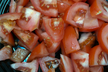 Tomatoes collage isolated on white delicious eat .