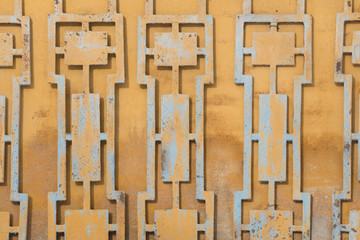 Grey forged decorative lattic view textured abstract .