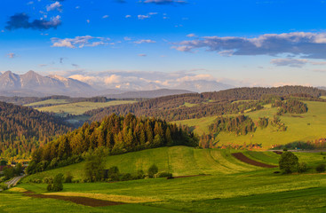 Beautiful views of the Pieniny Mountains. Poland.