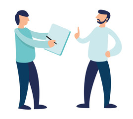 Vector flat illustration. Business agreement. Eps 10