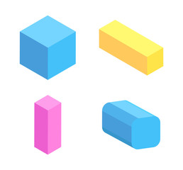 Colorful Geometric Figures Collection, Vector Card