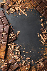 Chocolate Sweet Concept on Dark Background