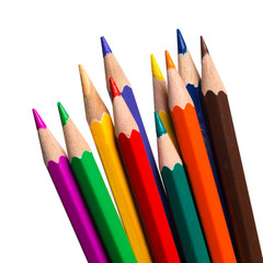 Fototapeta premium macro shot of color pencil pile pencil