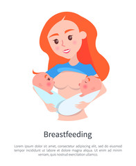 Breastfeeding Poster with Mother and Two Babies