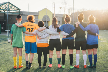 Football team on pitch