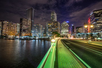 Fototapeta na wymiar Looking across the Miami River to Brickell in Miami Florida