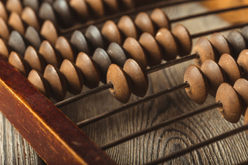 Vintage abacus close up