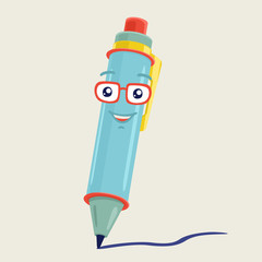 Vector Illustration The Character Pen