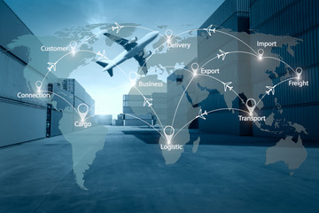 World international map connection connect network