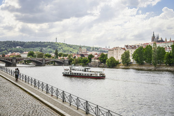 Naklejka premium The View from embankment of Prague