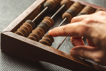 Vintage abacus close up