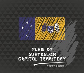 Australian Capital Territory flag, vector sketch hand drawn illustration on dark grunge background