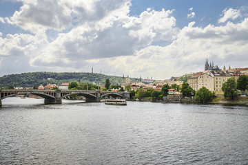 The View from embankment of Prague