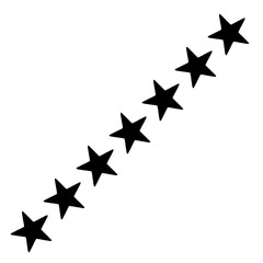 A series of seven five-pointed stars in diagonal