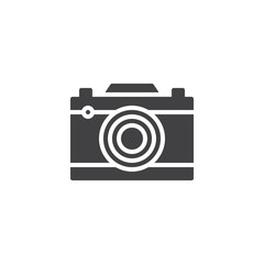 Photo camera vector icon. filled flat sign for mobile concept and web design. Camera simple solid icon. Symbol, logo illustration. Pixel perfect vector graphics