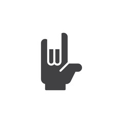 Heavy Rock hand gesture vector icon. filled flat sign for mobile concept and web design. Horns Up Heavy Metal Sign simple solid icon. Symbol, logo illustration. Pixel perfect vector graphics
